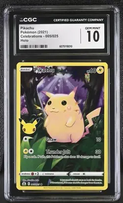 Pokemon Celebrations Full art Pikachu 005/025 CGC Gem Mint 10 - Image 1