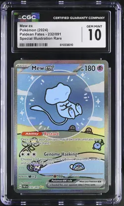 MEW EX Paldean Fates Special Illustration Rare #232 CGC 10 Pokemon - Image 1