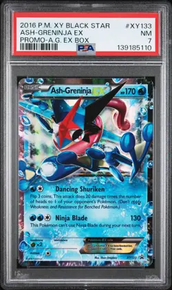 2016 POKEMON XY BLACK STAR PROMO ASH-GRENINJA EX BOX ASH-GRENINJA EX PSA 7 - Image 1