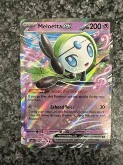 Pokemon TCG Scarlet & Violet Black Bolt Double Rare Meloetta EX 044/086 Holo NM - Image 1