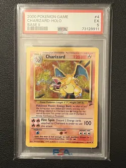 Charizard 4/130 Base Set 2 PSA 5 Holo Pokemon 2000 WOTC - Image 1