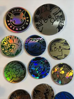 Lot Official Pokemon TCG Coins Pins Dice - BLASTOISE PIKACHU RAICHU - Image 2