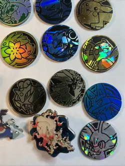 Lot Official Pokemon TCG Coins Pins Dice - BLASTOISE PIKACHU RAICHU - Image 3