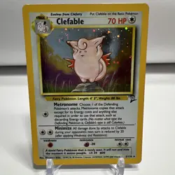 2000 Pokemon TCG Base Set 2 Clefable Holo Rare 005/130 HP Swirl Free Shipping - Image 1