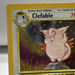 2000 Pokemon TCG Base Set 2 Clefable Holo Rare 005/130 HP Swirl Free Shipping - Image 3