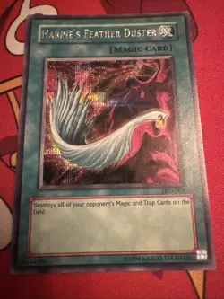 Yugioh Harpie’s Feather Duster SDD-003 Secret Parallel Rare NM - Image 1