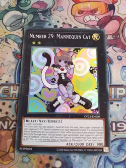 Yu-Gi-Oh! Number 29: Mannequin Cat OP21-EN009 Super Rare - Image 1