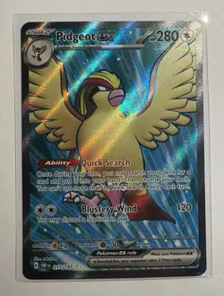 Pigeot Ex 217/197 Obsidian Flames Ultra Rare Full Art Pokemon Card NM Near Mint - Image 1