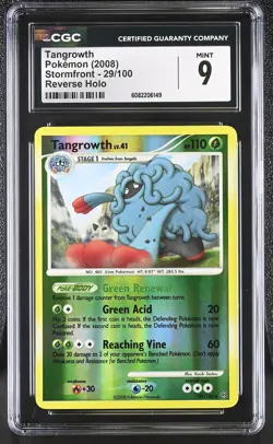 CGC 9 MINT Tangrowth 2008 Stormfront 29/100 Reverse Holo Pokemon Card - Image 1