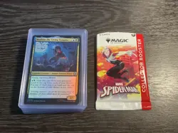 MTG SPIDER-MAN MARVEL COLLECTOR BOOSTER 15 CARDS OPEN ALL IN CARD PROTECTORS - Image 1