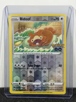 POKEMON BIDOOF 059/078 COMMON UNPEELED DITTO REVERSE HOLOFOIL POKEMON GO NM CARD - Image 1