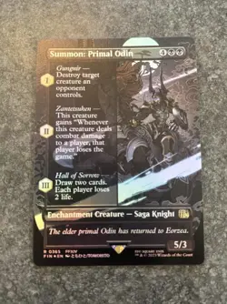 Summon: Primal Odin BORDERLESS R 0365-MTG: Final Fantasy-FOIL - Image 1