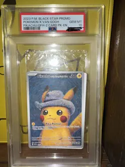 2023 POKEMON X VAN GOGH PROMO PIKACHU GREY FELT HAT PSA 10 **STILL SEALED!** - Image 1