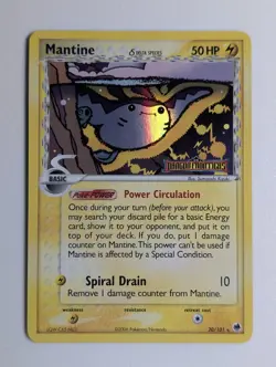 Damaged Pokemon EX Dragon Frontier Mantine Delta Species 20/101 Reverse Holo - Image 1