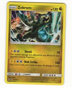 Zekrom 46/70 Rare 2018 Dragon Majesty Pokemon LP - Image 1