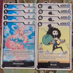 4 x OP05-082 R Shirahoshi & OP06-092 R Brook One Piece Rare Mint Foil Playsets - Image 1