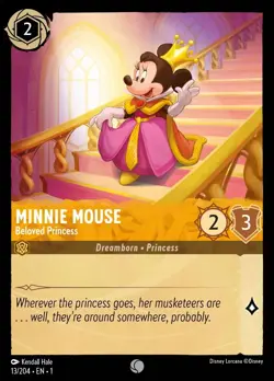 13/204 EN 1 FOIL⭐ Minnie Mouse – Beloved Princess | Disney Lorcana card (2023) - Image 1