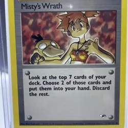 Pokemon TCG Base Set Misty’s Wrath 1996 Trainer Card And Misty’s Wrath Foil 2019 - Image 2