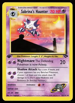 Sabrina's Haunter 55/132 Uncommon 1st Edition Gym Challenge Pokemon Card - Image 1