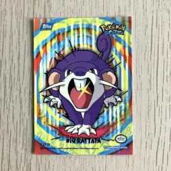 Topps Pokemon Puzzle Card TV Animation Series 2 Blue Logo #19 Rattata - Image 1