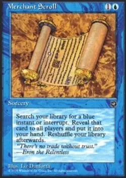 [1x] Merchant Scroll Slight Play, English Homelands MTG Magic - Image 1