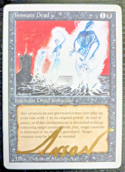MTG REVISED Animate Dead SIGNED IN GOLD BY ANSON MADDOCKS - Image 1