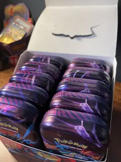 Pokemon Mega Evolutions Heroes x 10 Mini Tin Display Bundle Empty + Stickers - Image 3