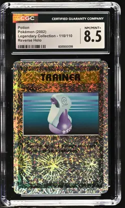 CGC 8.5 Potion 2002 Legendary Collection 110/110 Reverse Holo Pokemon Card - Image 1