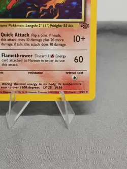 Pokemon TCG Flareon Jungle Holo Card 3/64 1st Edition Rare 1999 Vintage!! - Image 4