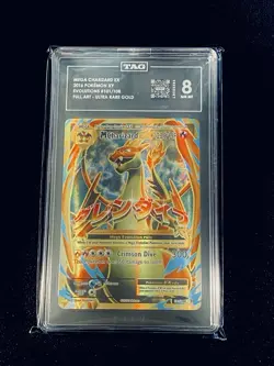 TAG 8 NM MT Mega Charizard EX 101/108 Pokemon XY Evolutions 2016 Ultra Rare Gold - Image 1