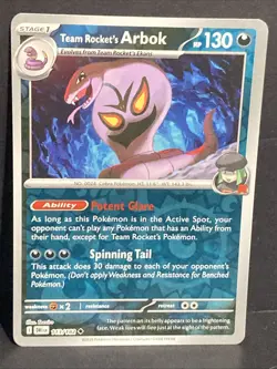Team Rocket’s Arbok Pokemon SV10 Destined Rivals Reverse Holo 113/182 TCG - Image 2