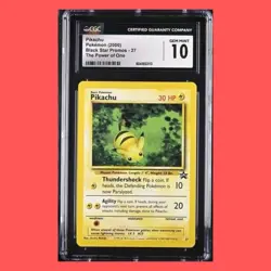 ⚡Pikachu Pokemon 2000 Black Star Promo 27 The Power of One CGC 10 Gem Mint ⚡ - Image 1