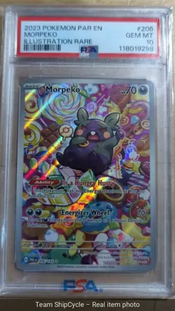2023 Pokemon MORPEKO 206182 Paradox Rift Illustration Rare Holo English G2U - Image 5