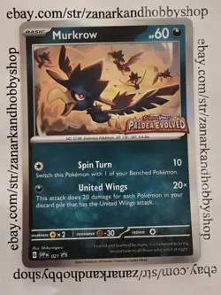 Pokemon Murkrow SVP 021 Black Star Promo NM - Image 1