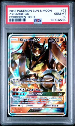 Pokemon Zygarde GX Ultra Rare Holo 73/131 Sm-Forbidden Light PSA 10 2018 - Image 1