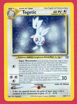 ITALIAN Swirl Togetic Pokemon Card Holo 16/111 Neo Genesis Unlimited - HP - Image 1