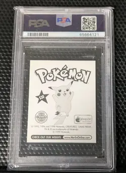1999 Merlin Pokemon Sticker #S30 Pikachu Prism PSA 9 Mint - Image 2
