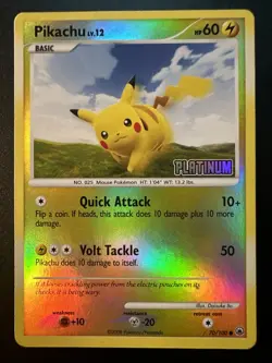 Pokemon Pikachu 70/100 [Platinum] Stamped Reverse Holo Burger King Promo - VLP - Image 1