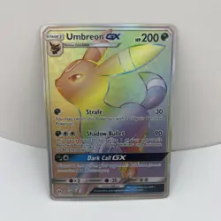 Pokemon TCG Umbreon GX 154/149 Sun Moon Base Set 2017 Secret Rainbow Very Clean! - Image 1