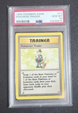 POKEMON TRADER #77 PSA 10 1999 POKEMON Base Set Unlimited WOTC - Image 2