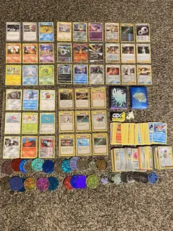 Pokemon Card Lot Of 225+ Cards, Coins, Sleeves Everything in picture . Charizard - Image 1