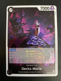 One Piece CCG Gecko Moria Rare Foil Card PRB02-013 NM - Image 1