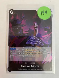 One Piece CCG Gecko Moria Rare Foil Card PRB02-013 NM - Image 3