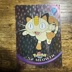 Meowth #52 Topps Chrome Pokemon TV Animation Ed. Black label Spectra Chrome Card - Image 1
