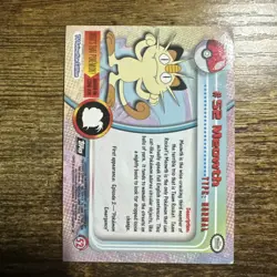Meowth #52 Topps Chrome Pokemon TV Animation Ed. Black label Spectra Chrome Card - Image 2