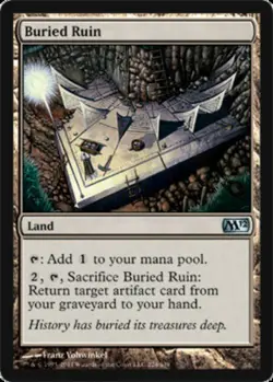1x Buried Ruin - Foil Heavy Play, English Magic 2012 MTG Magic - Image 1