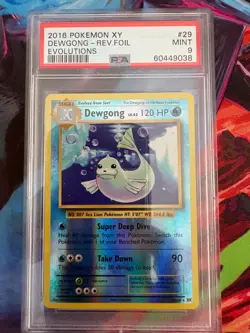 PSA 9 Dewgong Reverse Foil 029/108 – 2016 Pokemon XY Evolutions Mint - Image 1