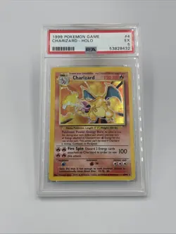 RARE!! 1999 Pokemon Base Set Charizard #4 Holo PSA 5 EXCELLENT - Image 1