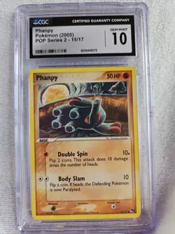 Pokemon Phanpy (2005) Pop Series 2- #15 Graded CGC GEM MINT 10 - Image 1
