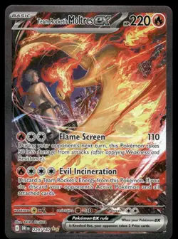Pokemon Cards Team Rocket's Moltres ex 229/182 Destined Rivals NM - Image 1